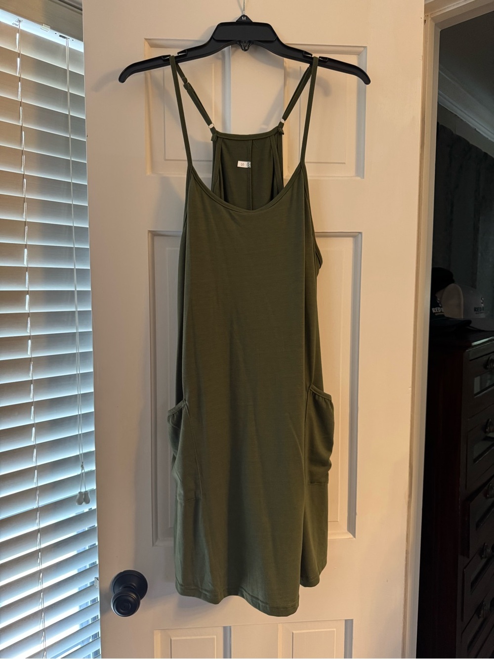 Scoop Neck Olive Green Tank Dress